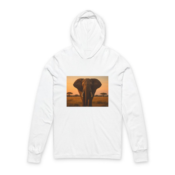 Graceful Elephant Journey - Unisex Hooded Long Sleeve Tee
