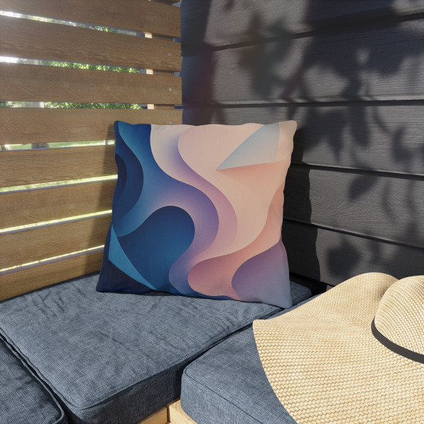 Fluid Geometry Harmony - Outdoor Pillows