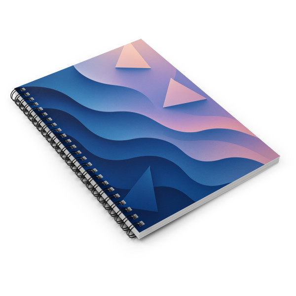 Fluid Geometry Harmony - Spiral Notebook - Ruled Line