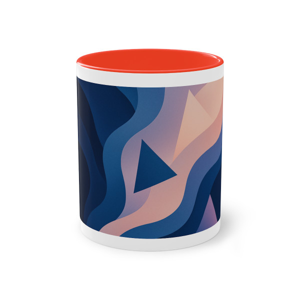 Fluid Geometry Harmony - Two-Tone Coffee Mug, 11oz