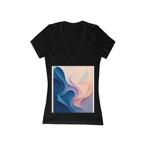 Fluid Geometry Harmony - Women's Jersey Short Sleeve Deep V-Neck Tee