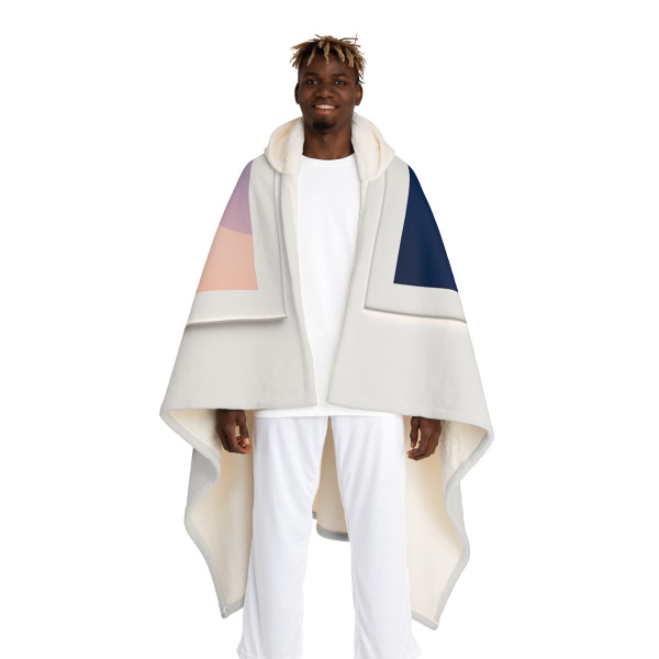 Fluid Geometry Harmony - Hooded Sherpa Fleece Blanket
