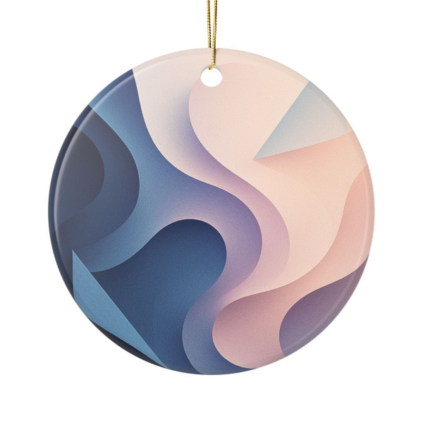 Fluid Geometry Harmony - Ceramic Ornaments, 2-Side Print