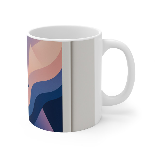 Fluid Geometry Harmony - Ceramic Coffee Cups, 11oz, 15oz