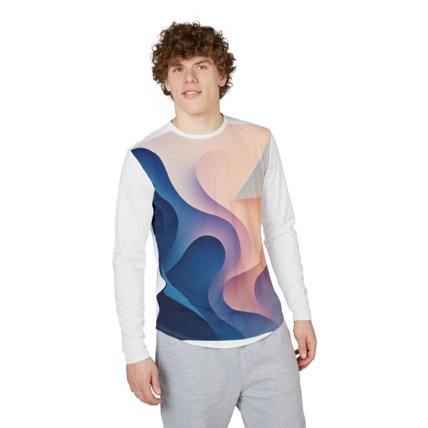 Fluid Geometry Harmony - Men's UV Protection Long Sleeve Shirt (AOP)