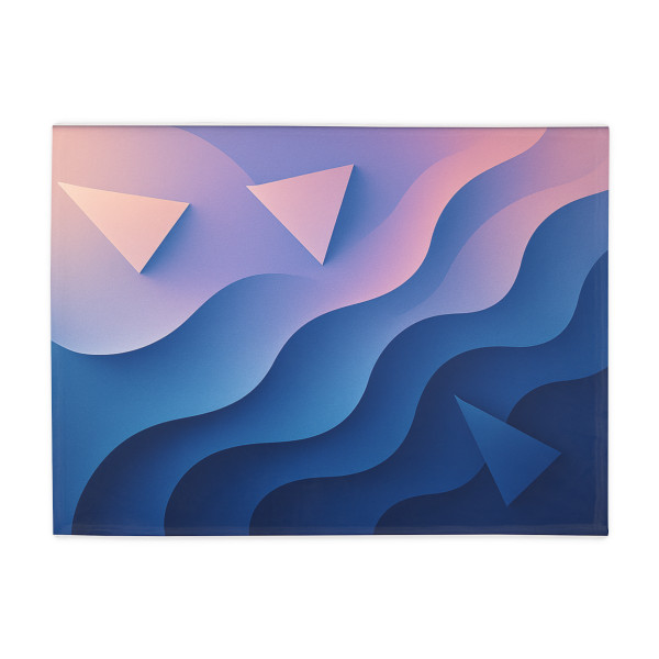 Fluid Geometry Harmony - Plush Fleece Blanket