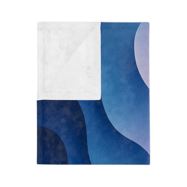 Fluid Geometry Harmony - Velveteen Microfiber Blanket