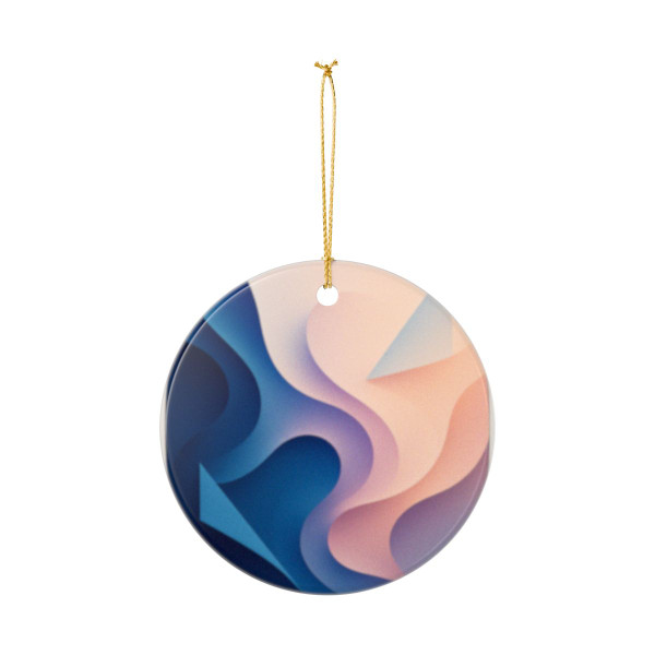 Fluid Geometry Harmony - Ceramic Ornaments (2-Side Print)