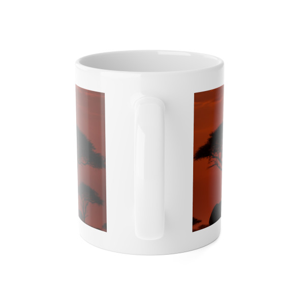 Savanna Harmony - White Ceramic Mug, 11oz