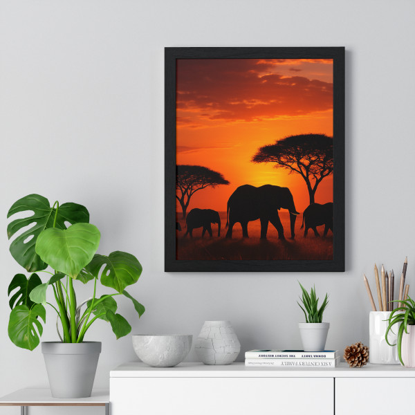 Savanna Harmony - Vertical Framed Poster