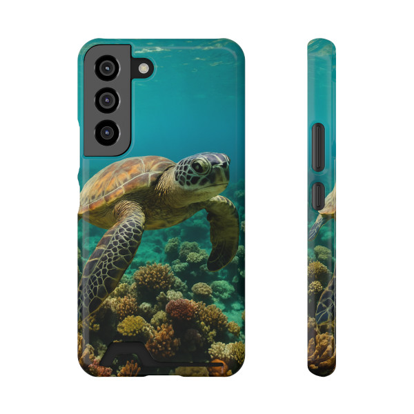 Serene Ocean Whisper - Phone Case With Card Holder