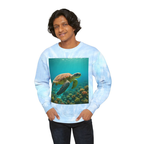 Serene Ocean Whisper - Unisex Tie-Dye Sweatshirt