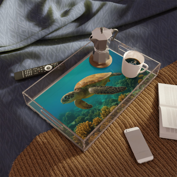 Serene Ocean Whisper - Acrylic Serving Tray