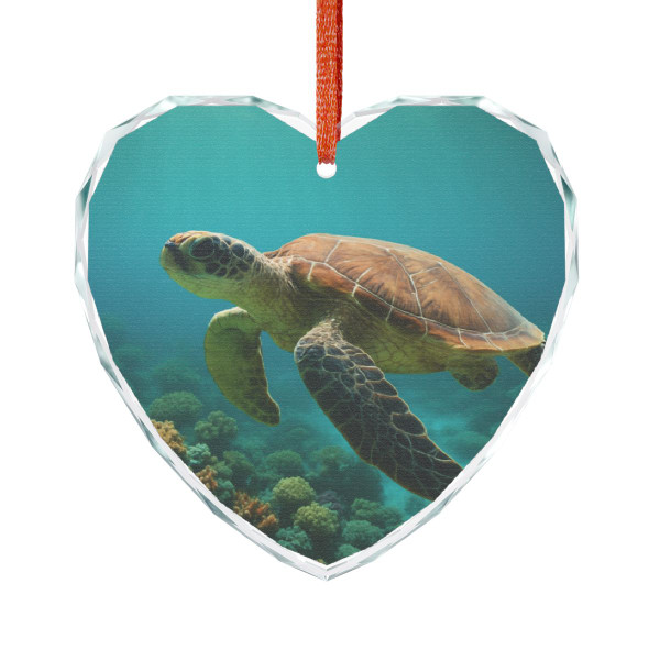 Serene Ocean Whisper - Crystal Glass Ornament