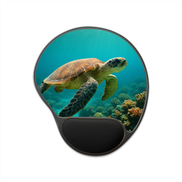 Serene Ocean Whisper - Mouse Pad With Wrist Rest