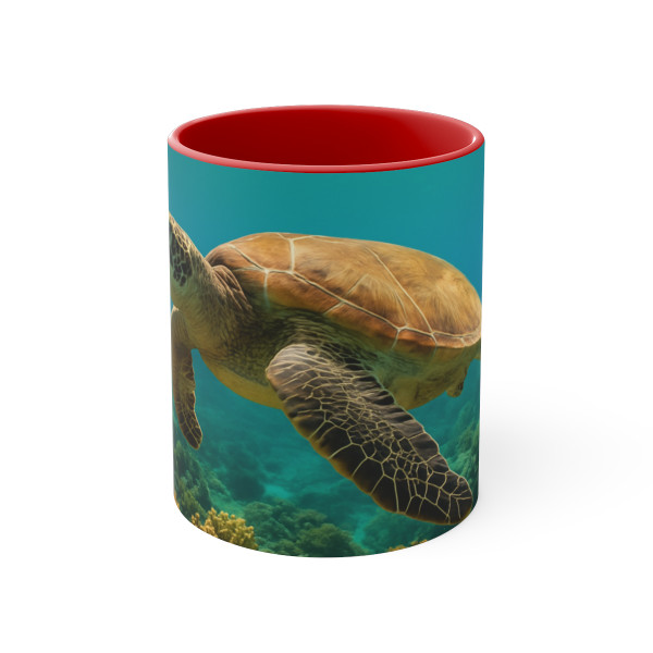 Serene Ocean Whisper - Colorful Accent Mugs, 11oz