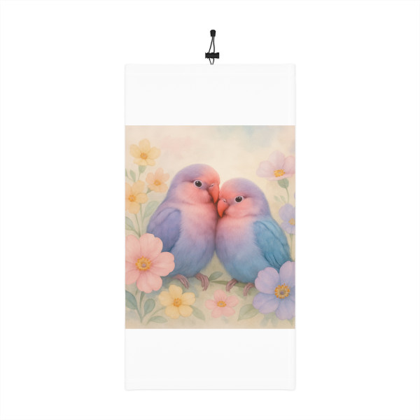 Whimsical Love Birds - Winter Neck Gaiter With Drawstring