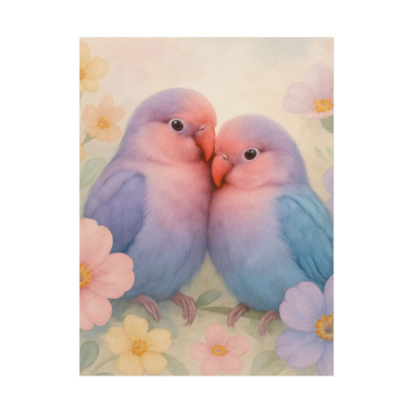 Whimsical Love Birds - Rolled Posters