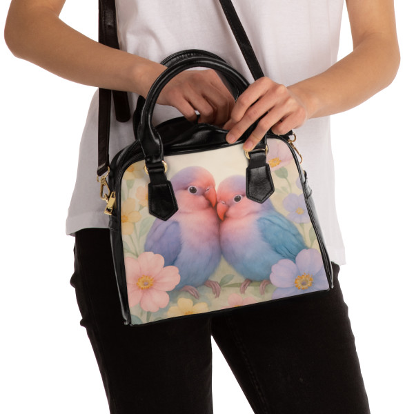 Whimsical Love Birds - Shoulder Handbag