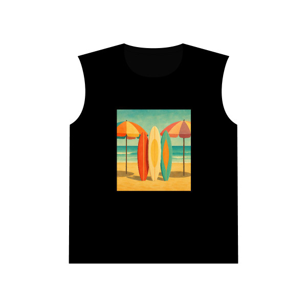 Retro Beach Getaway - Unisex Jersey Muscle Tank