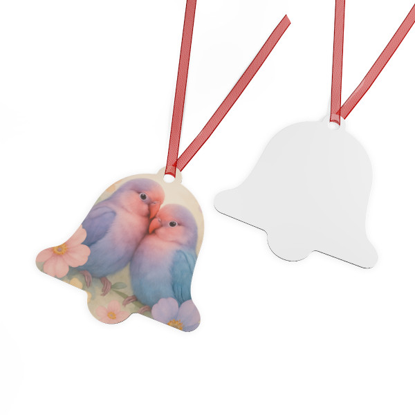 Whimsical Love Birds - Metal Ornaments