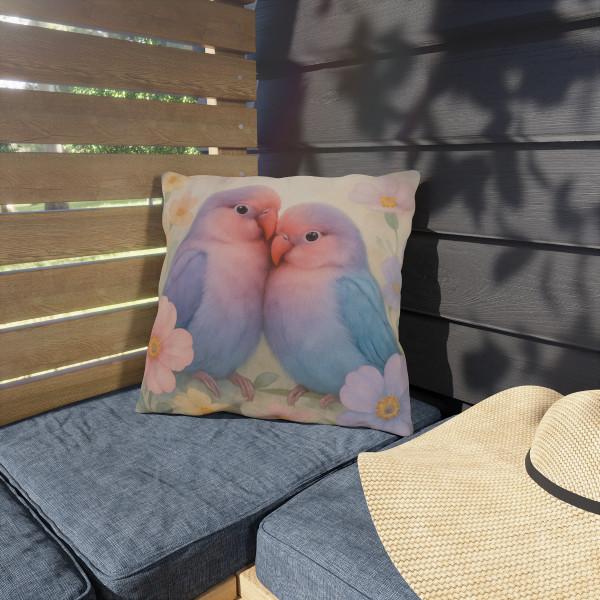 Whimsical Love Birds - Outdoor Pillows