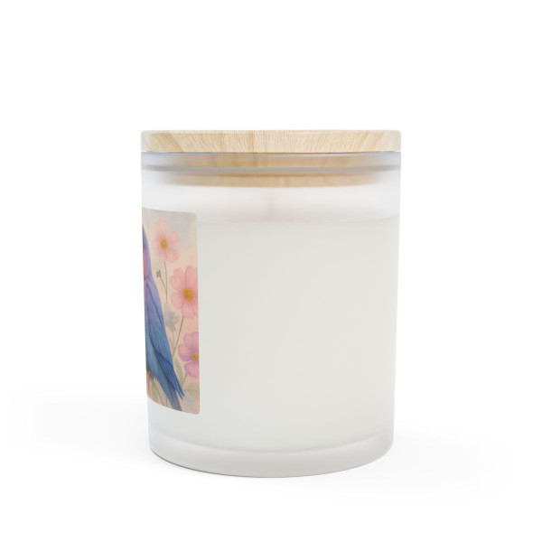 Whimsical Love Birds - Frosted Glass Candle, 11oz