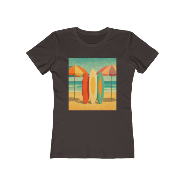 Retro Beach Getaway - The Boyfriend Tee for Women