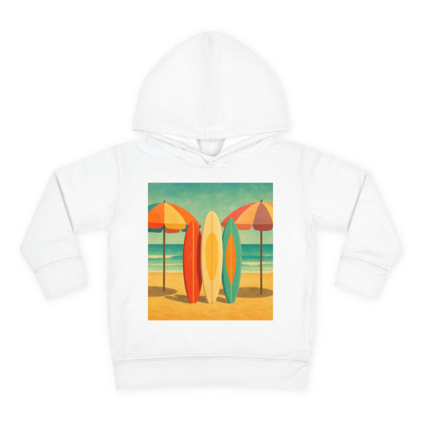 Retro Beach Getaway - Toddler Pullover Fleece Hoodie