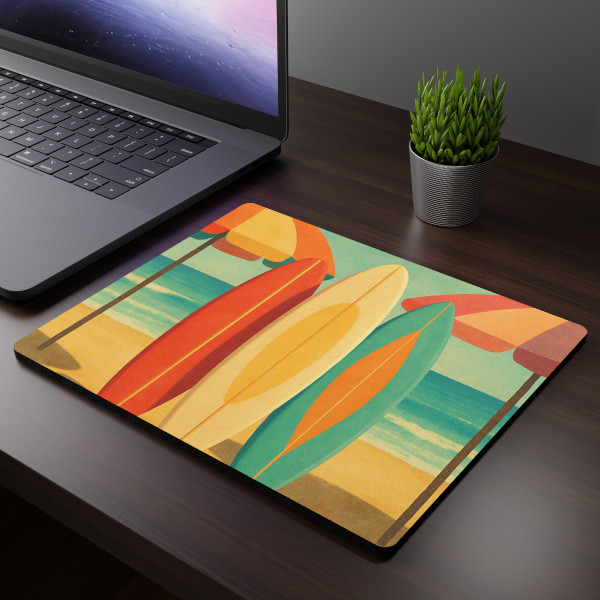 Retro Beach Getaway - Rectangular Mouse Pad