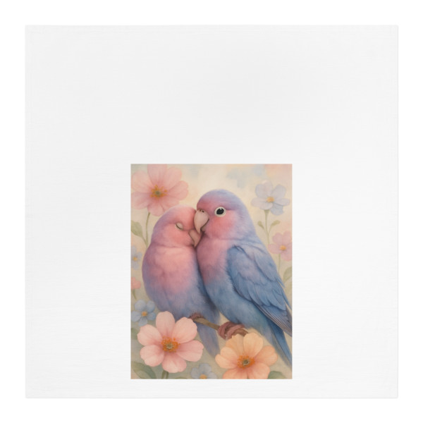 Whimsical Love Birds - Tea Towel