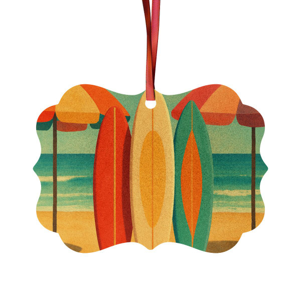 Retro Beach Getaway - Aluminum Ornaments (1pc, 5pcs, 10pcs, 20pcs)