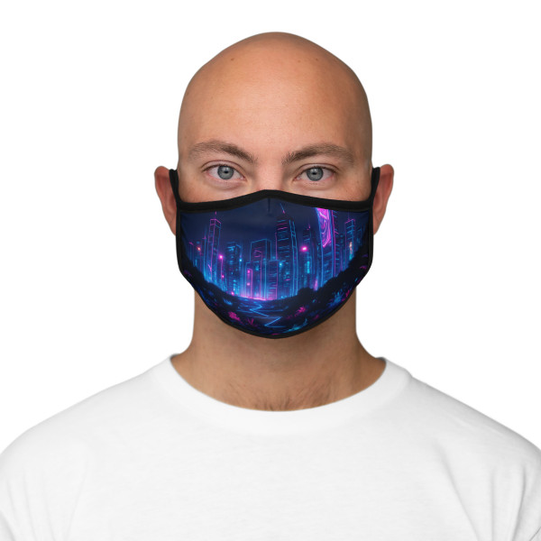 Neon Dreamscape - Fitted Polyester Face Mask