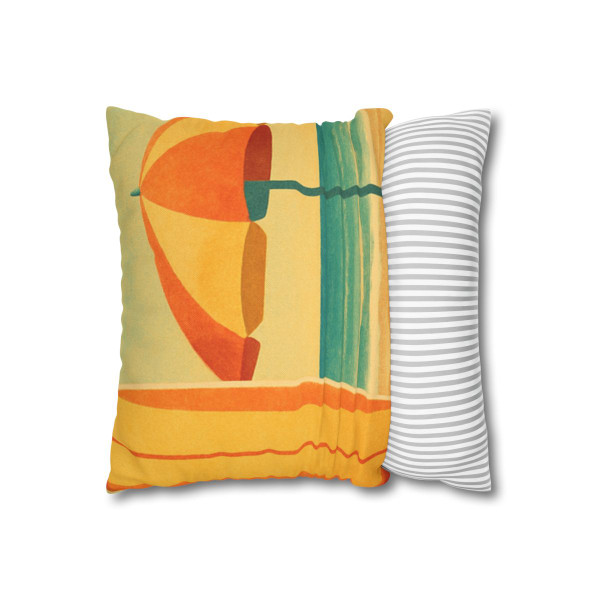 Retro Beach Getaway - Spun Polyester Square Pillowcase