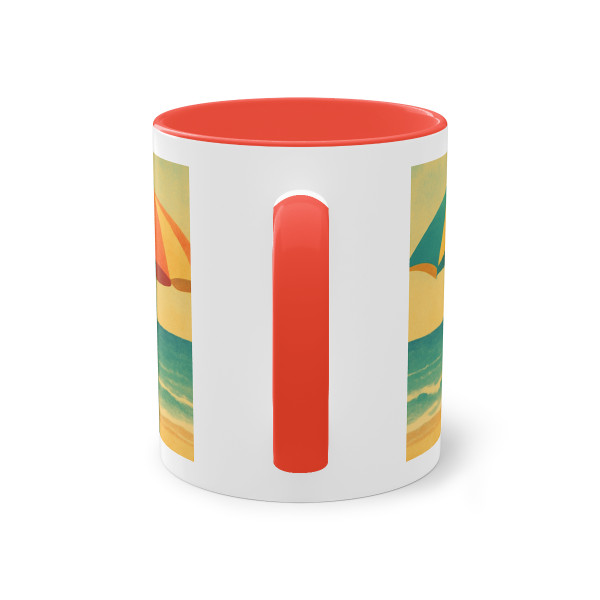 Retro Beach Getaway - Two-Tone Coffee Mug, 11oz Retro Beach Getaway - Two-Tone Coffee Mug, 11oz