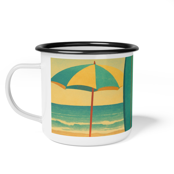 Retro Beach Getaway - Enamel Camp Cup