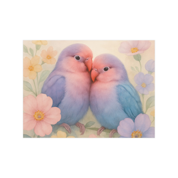Whimsical Love Birds - Unframed Prints