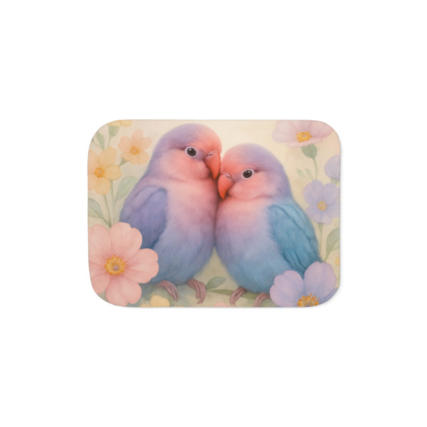 Whimsical Love Birds - Sherpa Blanket, Two Colors