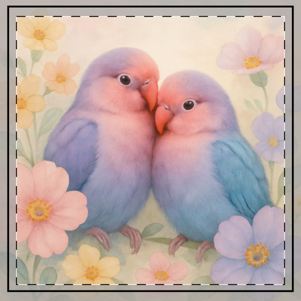 Whimsical Love Birds - Throw Pillow