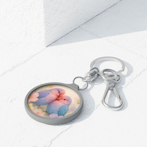 Whimsical Love Birds - Keyring Tag