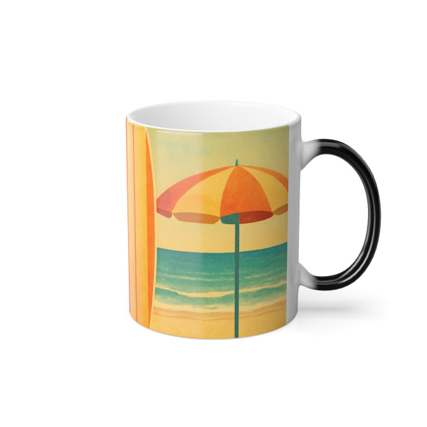 Retro Beach Getaway - Color Morphing Mug, 11oz