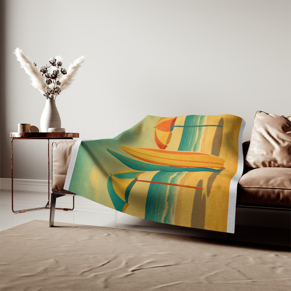 Retro Beach Getaway - Sweatshirt Blanket