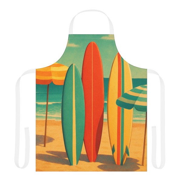 Retro Beach Getaway - Apron, 5-Color Straps (AOP)