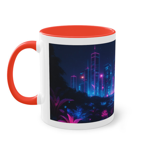 Neon Dreamscape - Two-Tone Coffee Mug, 11oz