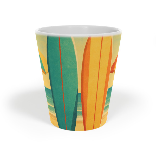 Retro Beach Getaway - Latte Mug, 12oz