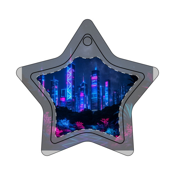 Neon Dreamscape - Ceramic Ornaments, 1-Side Print