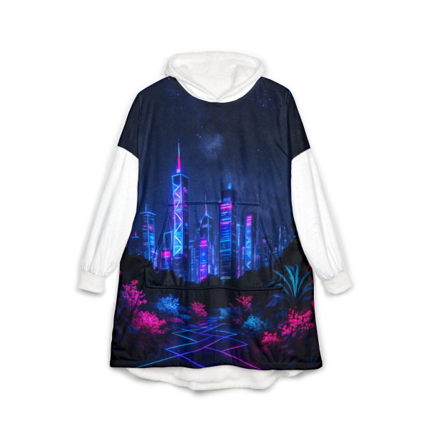 Neon Dreamscape - Unisex Hooded Blanket