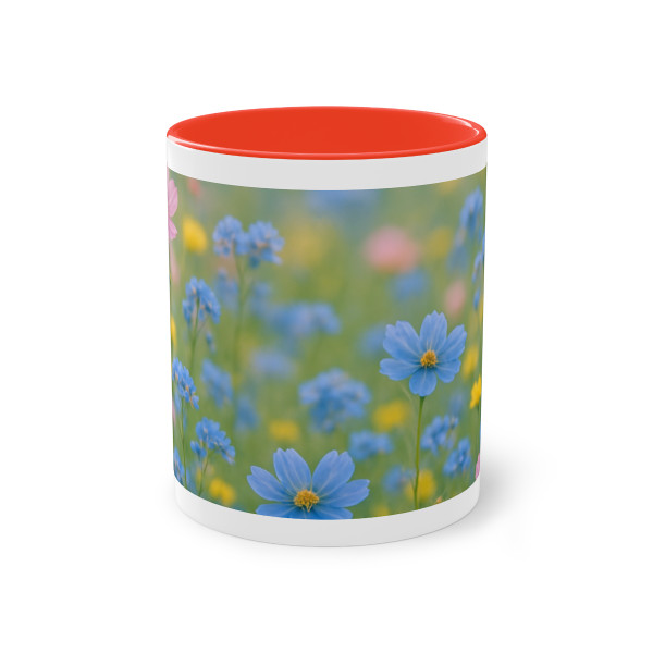 Whimsical Wildflowers - Two-Tone Coffee Mug, 11oz