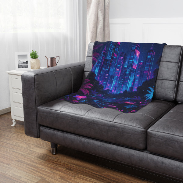 Neon Dreamscape - Minky Blanket
