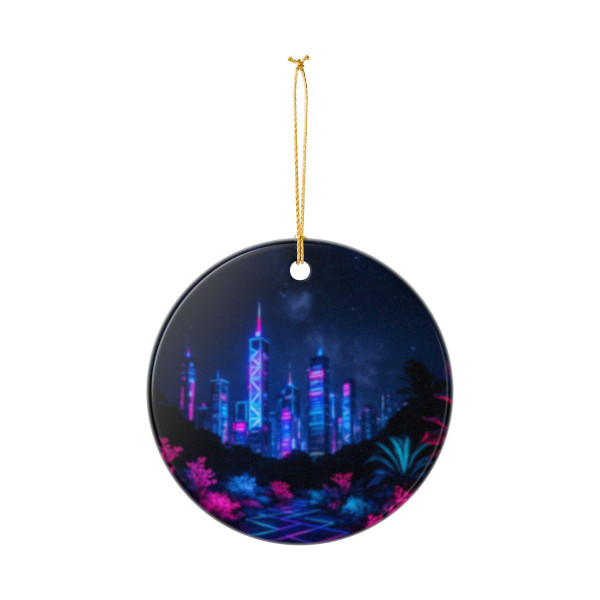 Neon Dreamscape - Ceramic Ornaments (2-Side Print)